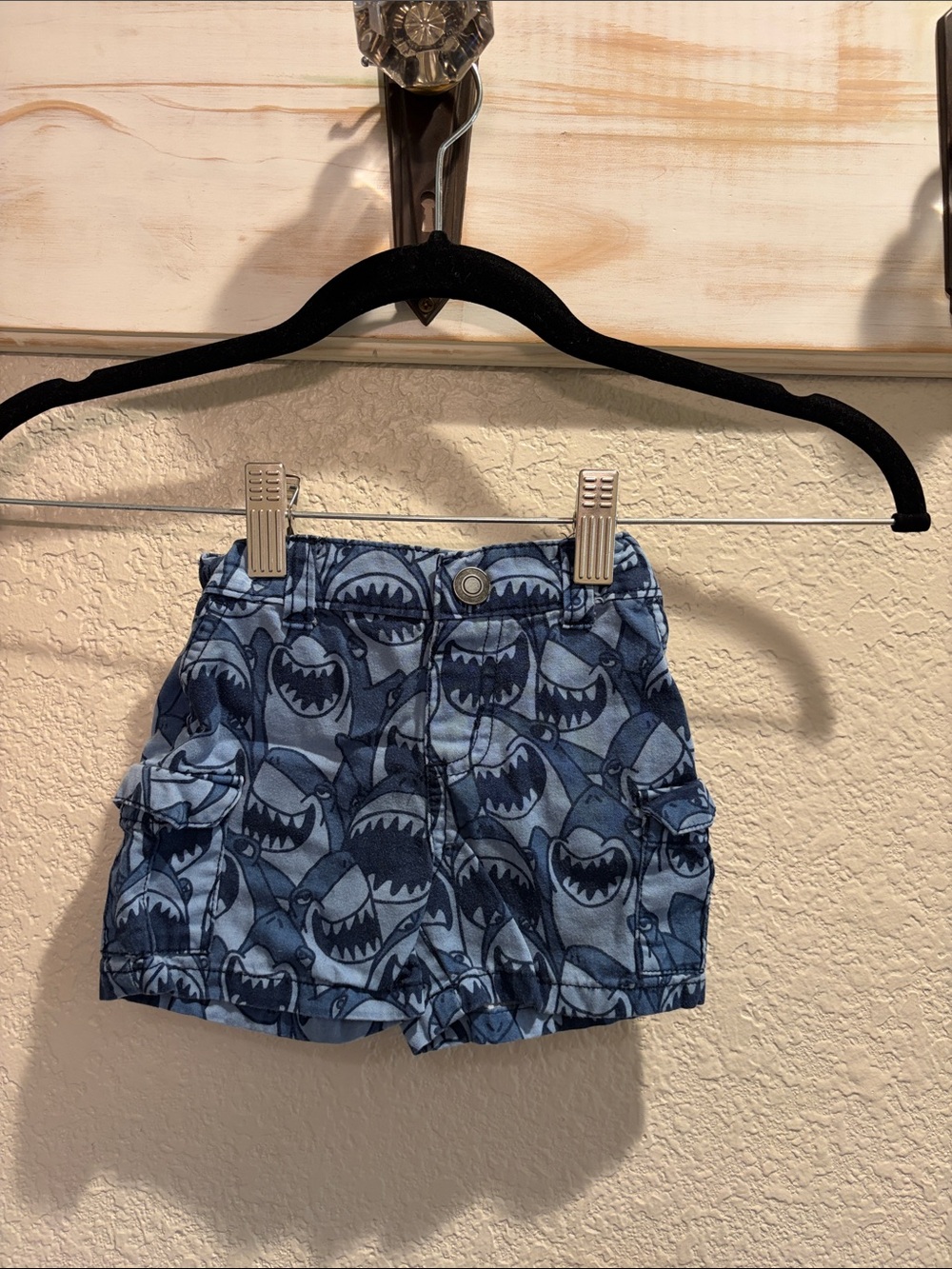 Kids Blue Shark Print Shorts